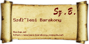 Szélesi Barakony névjegykártya